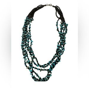 Turquoise and Black Accent Necklace